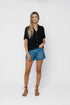Nina-Roll Cuff Short Sleeve Shirt